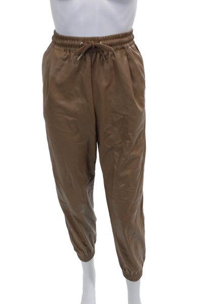 Zara Women Jogger Pants Brown Drawstring Polyester Size S