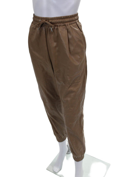 Zara Women Jogger Pants Brown Drawstring Polyester Size S
