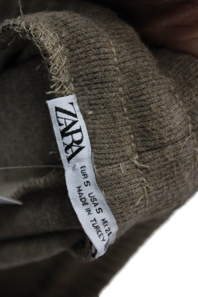 Zara Womens Brown Polyester Drawstring Sweatpants Size S