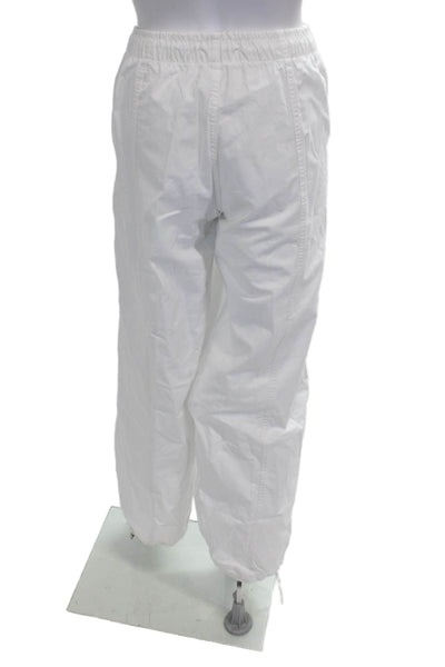 Zara Womens Jogger Pants White Cotton Drawstring Solid Spring Size S