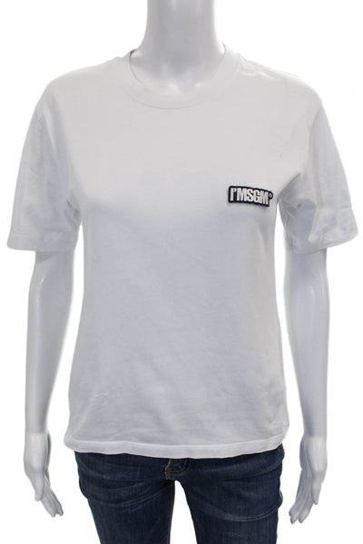 MSGM Girls Crewneck Short Sleeves Basic T-Shirt White Size S