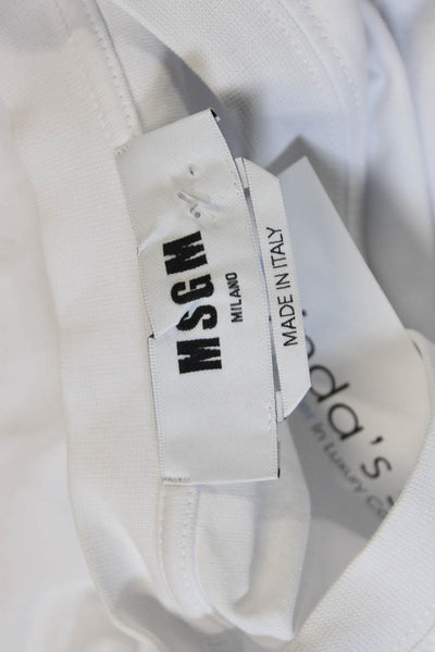 MSGM Girls Crewneck Short Sleeves Basic T-Shirt White Size S