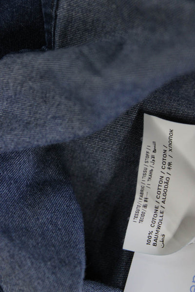 philosophy Girls Shorts Sleeves Ruffle Denim Blouse Blue Size S
