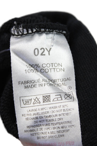 Sonia Rykiel Girls Round Neck Long Sleevess Graphic Sweatshirt Black Size 2Y