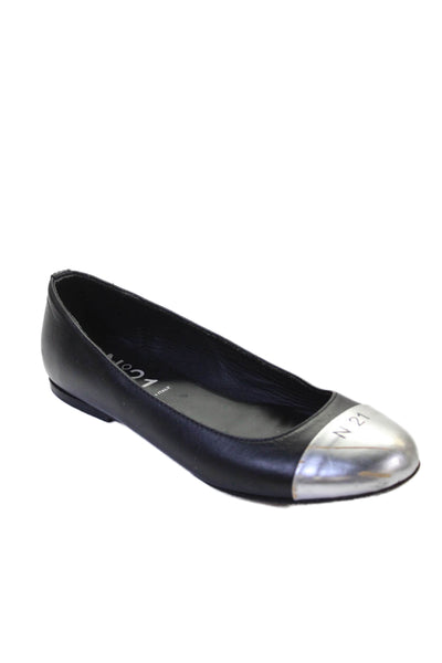 N 21 Girls Colorblock Slip-On Ballet Flats Shoes Black Size 3.5