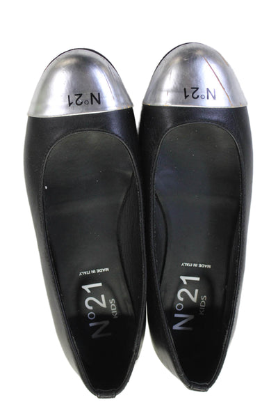 N 21 Girls Colorblock Slip-On Ballet Flats Shoes Black Size 3.5