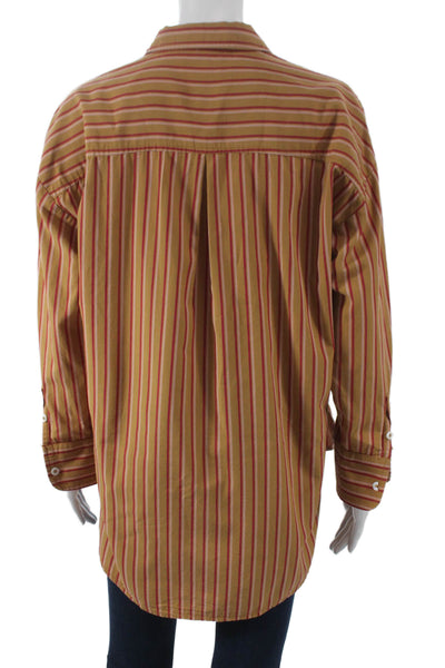 Maeve Anthropologie Womens Striped Collared Cotton Buttonup Top Size XS