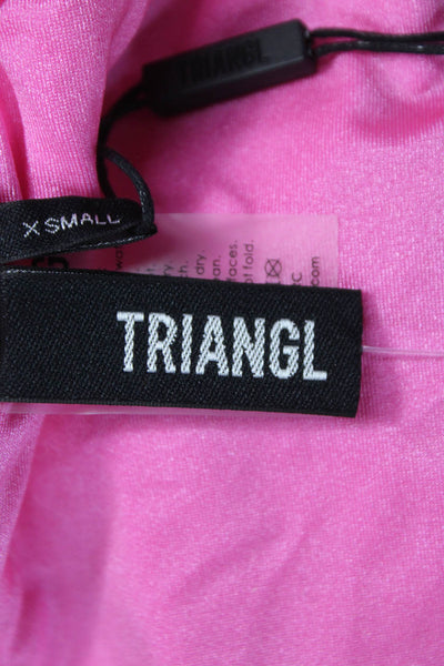 Triangl Women Swim Bottoms Pink Geometric Nylon Size XS