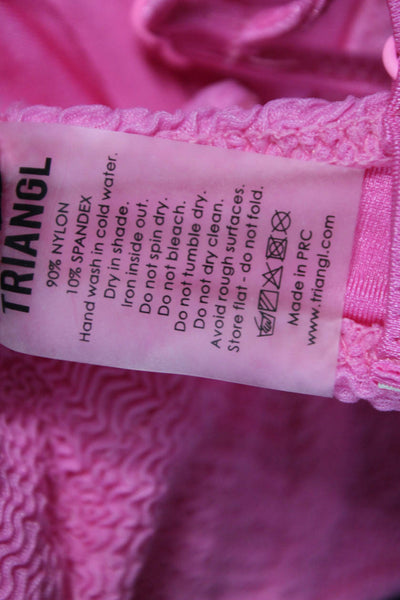 Triangl Womens Bikini Top Pink Nylon Size XS