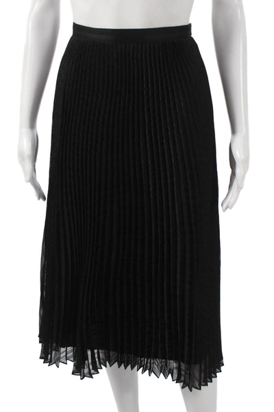 Club Monaco Womens Black Pleated Long Skirt Polyester Zip Size 4