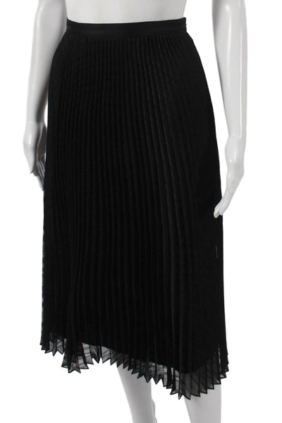 Club Monaco Womens Black Pleated Long Skirt Polyester Zip Size 4