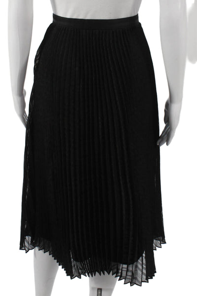 Club Monaco Womens Black Pleated Long Skirt Polyester Zip Size 4