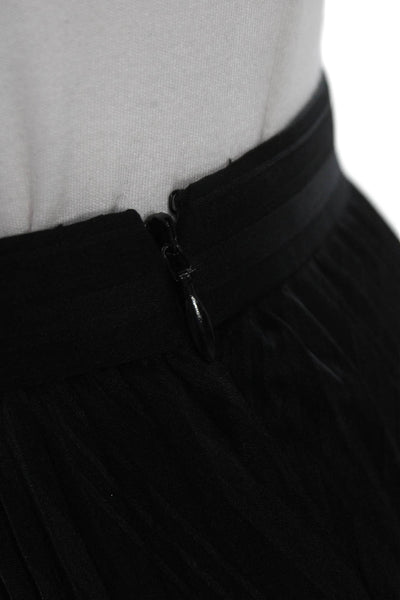 Club Monaco Womens Black Pleated Long Skirt Polyester Zip Size 4
