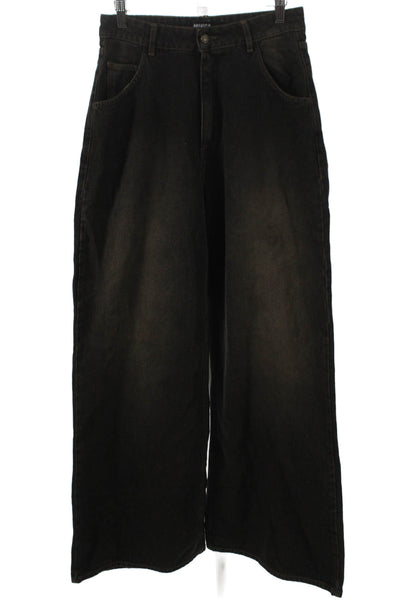 Minga London Women Wide-Leg Black Jeans Size 26