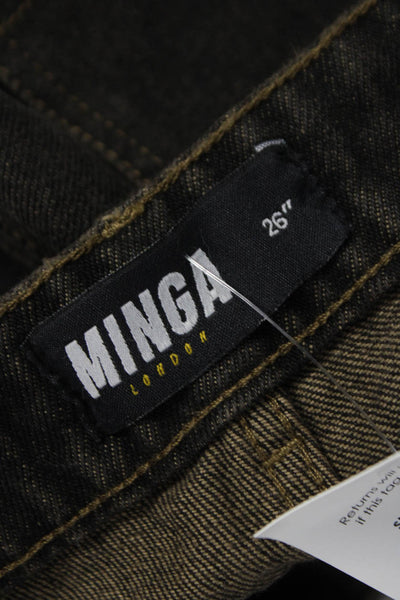 Minga London Women Wide-Leg Black Jeans Size 26