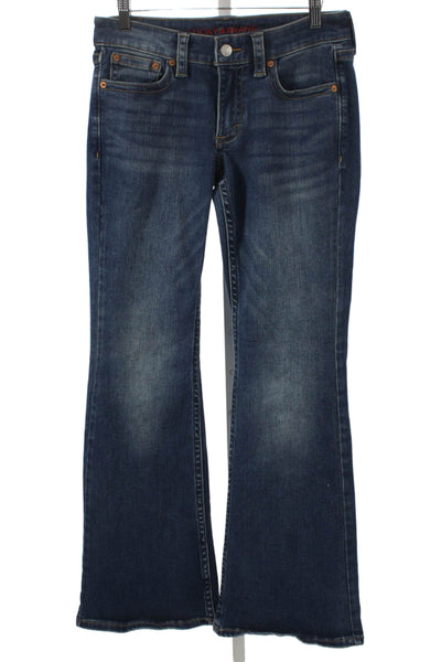 Lucky Brand Women Bootcut Jeans Blue Cotton Low Rise Button Size 27