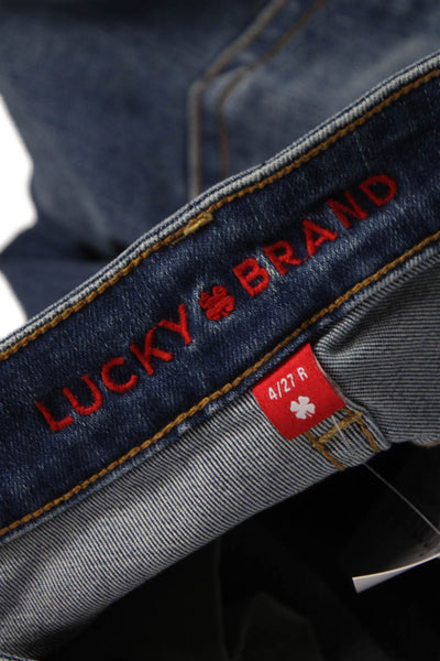 Lucky Brand Women Bootcut Jeans Blue Cotton Low Rise Button Size 27