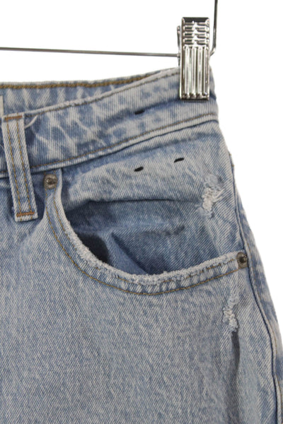 Abercrombie & Fitch Women Mom Jeans Blue Mid Rise Button Inseam 30 Size 0
