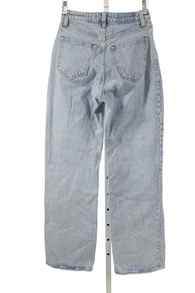 Abercrombie & Fitch Women Mom Jeans Blue Mid Rise Button Inseam 30 Size 0
