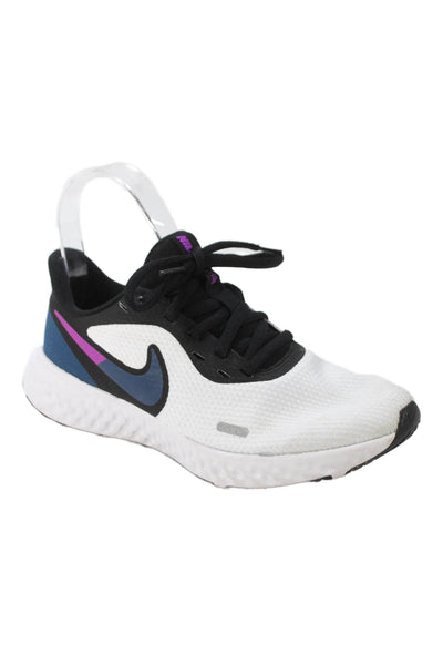 Nike Womens Color Block Lace Up Athletic Sneakers White Size 6