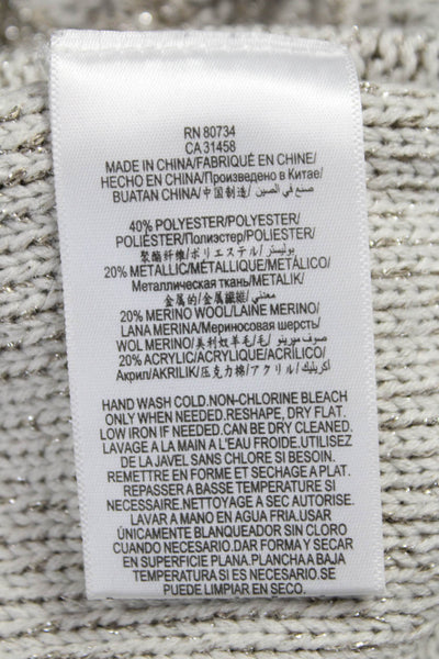 BCBGMAXAZRIA Womens Beige Cable Knit Sweater Pullover Size M