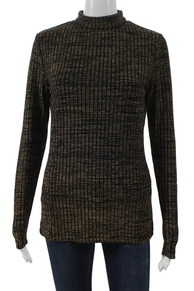 Esqualo Womens Black Check Mock Neck Tunic Long Sleeve Pullover Size S