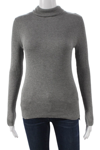 Green Eyed Girl Womens Pullover Sweater Turtleneck Gray Size L