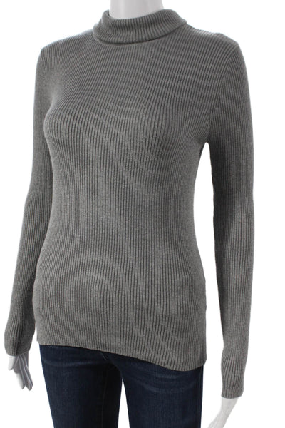 Green Eyed Girl Womens Pullover Sweater Turtleneck Gray Size L