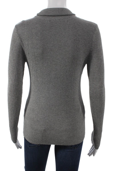 Green Eyed Girl Womens Pullover Sweater Turtleneck Gray Size L