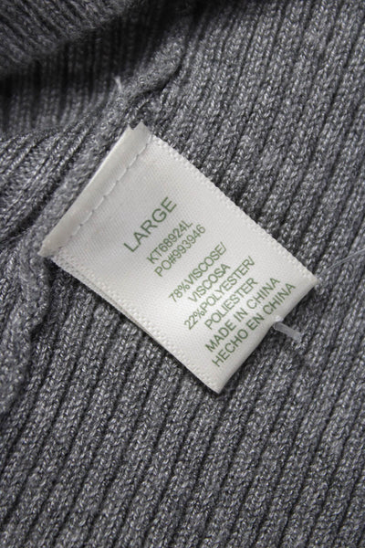 Green Eyed Girl Womens Pullover Sweater Turtleneck Gray Size L