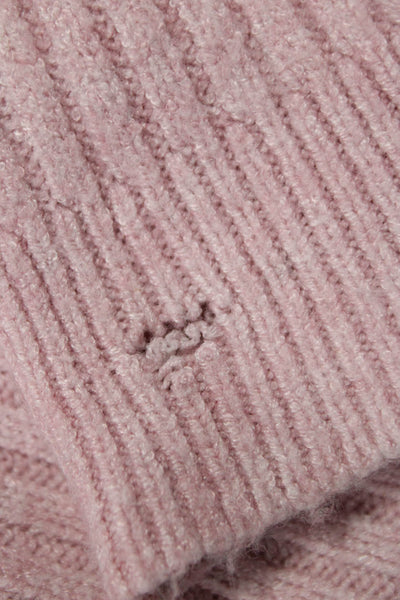 Natacha Womens V-Neck Wool Pullover Long Sleeve Pink Size S