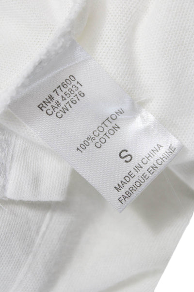 Chaser Womens Basic Cotton Collared Button-Up White Long Sleeve Size S