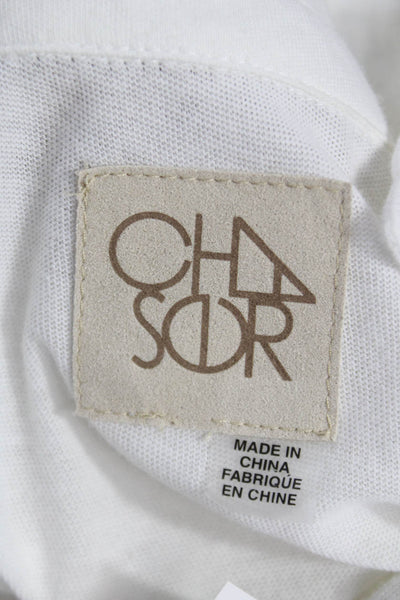 Chaser Womens Basic Cotton Collared Button-Up White Long Sleeve Size S