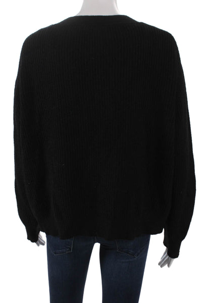 Alexandre Laurent Women Cardigan Black V-Neck Viscose Long Sleeve Size One Size