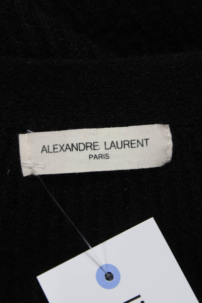 Alexandre Laurent Women Cardigan Black V-Neck Viscose Long Sleeve Size One Size