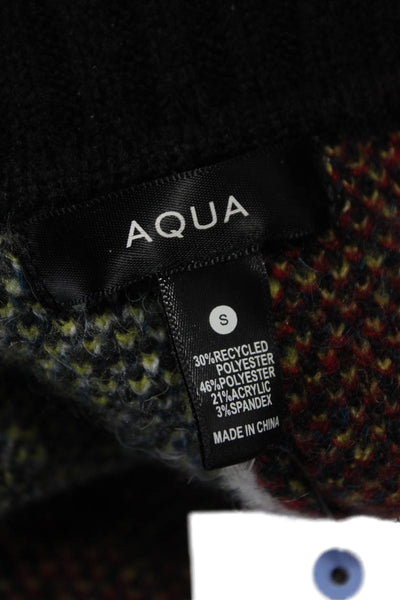 Aqua Women Multicolor Plaid V-Neck Long Sleeve Cardigan Size S