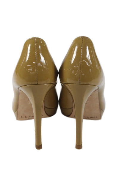 L.K. Bennett Womens Leather Platform Pumps Shoes Brown Size 5