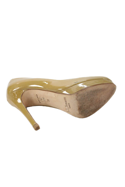 L.K. Bennett Womens Leather Platform Pumps Shoes Brown Size 5