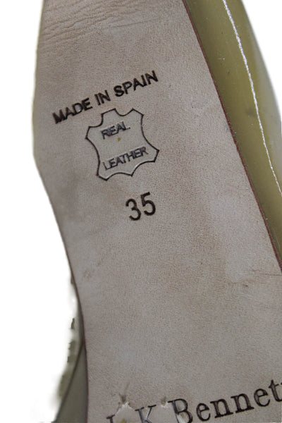 L.K. Bennett Womens Leather Platform Pumps Shoes Brown Size 5