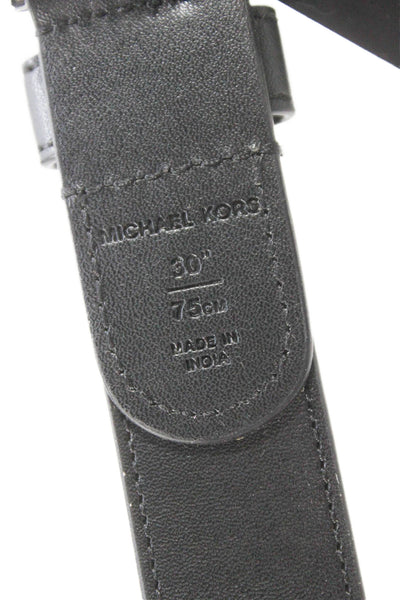 Michael Kors Mens Leather Monogram Buckle Belt Brown Size 30