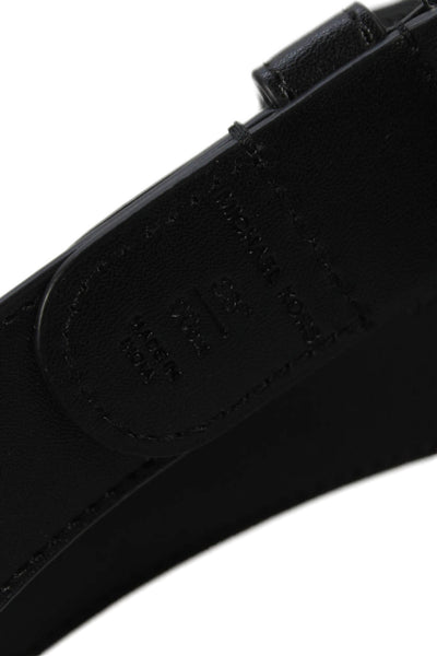 Michael Kors Mens Leather Monogram Reversible Buckle Belt Black Size 36