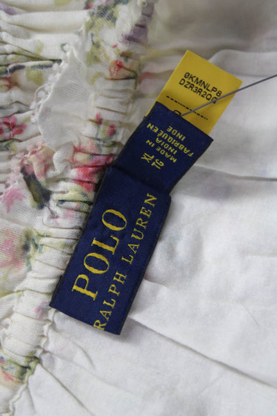Polo Ralph Lauren Womens Floral Off Shoulder Cropped Blouse Size XL