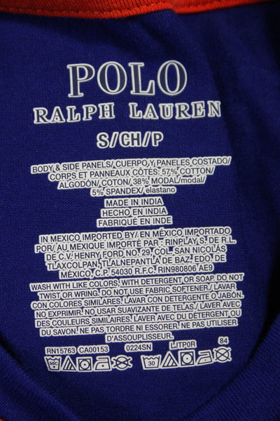 Polo Ralph Lauren Mens Long Sleeves Pajama Shirt Blue Cotton Size Small