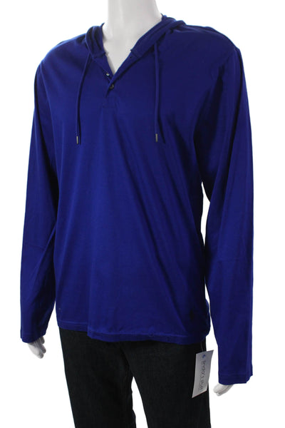 Polo Ralph Lauren Mens Blue Cotton Henley Pullover Long Sleeve Size S
