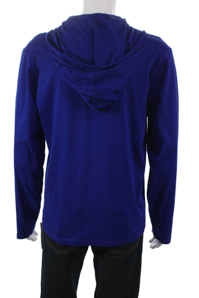 Polo Ralph Lauren Mens Blue Henley Shirt Long Sleeve Mercerized Cotton Size XL