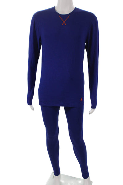 Polo Ralph Lauren Mens Long Sleeves Pajama Set Blue Cotton Size Medium