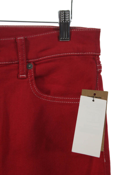 Polo Ralph Lauren Womens Skinny Jeans Red Cotton Blend Size 30