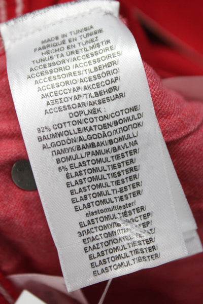 Polo Ralph Lauren Womens Skinny Jeans Red Cotton Blend Size 30