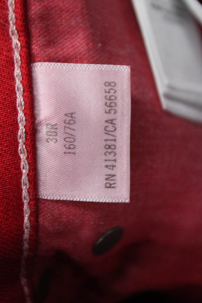 Polo Ralph Lauren Womens Skinny Jeans Red Cotton Blend Size 30