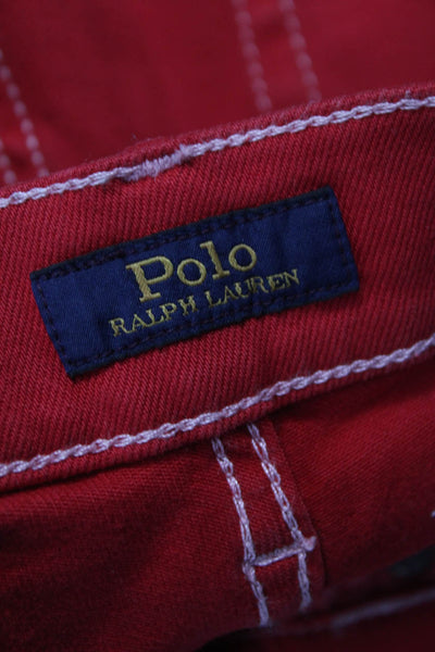 Polo Ralph Lauren Womens Skinny Jeans Red Cotton Blend Size 30